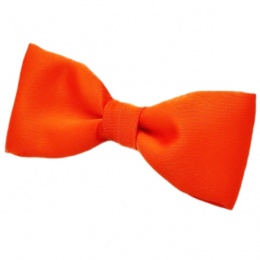 Boys Orange Satin Plain Dickie Bow Tie on Elastic